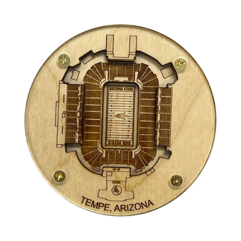 Tempe Stadium Map Art Coaster - Sun Devil Stadium Edition