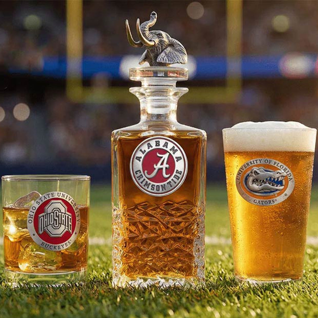 NCAA licensed college collection featuring glassware and barware for game day
