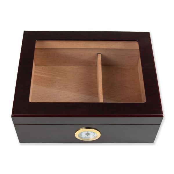 Cigar Storage Containers Premium Cigar Wood Box with Glass Top - Elegant Cigar Storage Solution ...