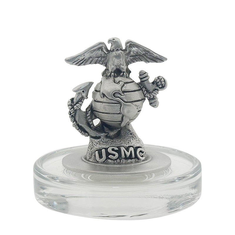 USMC Heritage Whiskey Decanter - Fine Pewter Insignia & 3D Sculpted Top