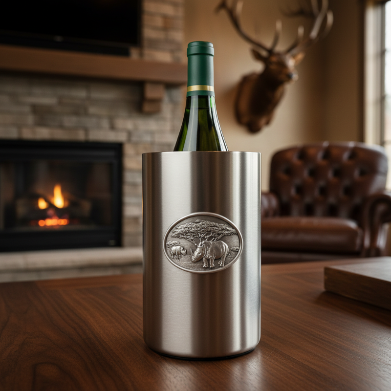African Rhino Heritage Double-Wall Insulated Wine Chiller