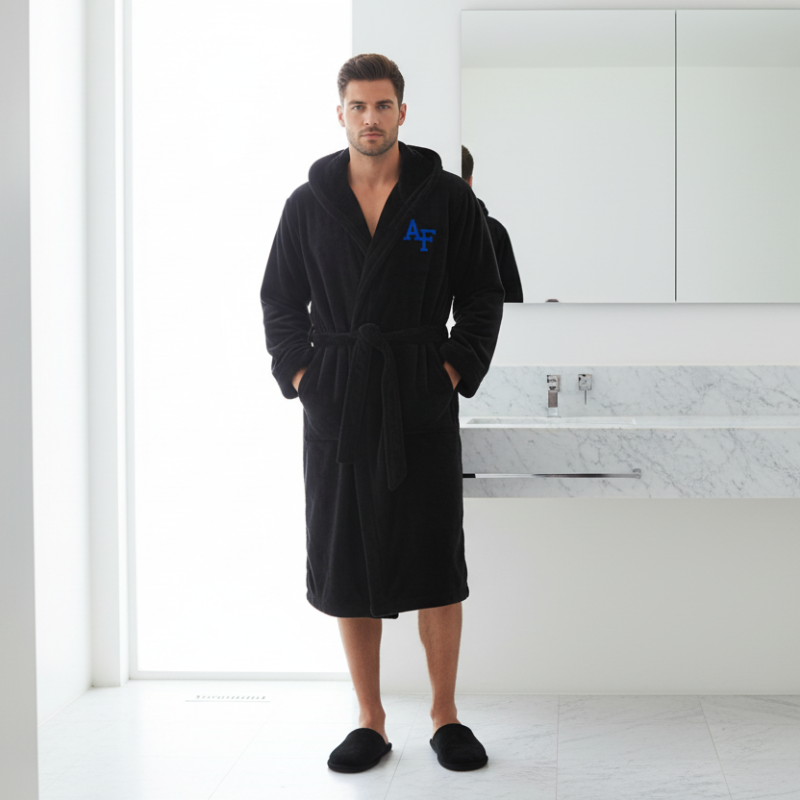 Air Force Falcons - Hooded Bathrobe Unisex Plush Lounge Robe
