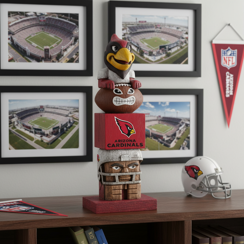Arizona Cardinals Retro Tiki Totem Garden Statue - Vintage NFL Mascot Outdoor Decor & Man Cave Figurine