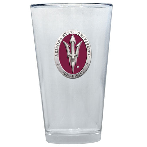 Clear glass with Arizona State University logo on a white background