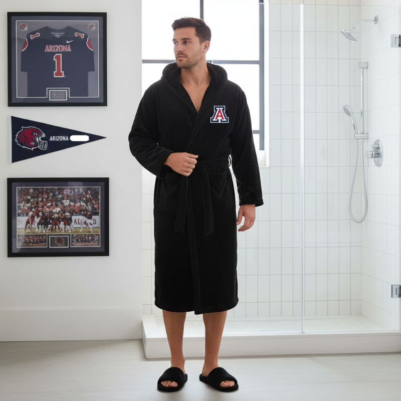 Arizona Wildcats - Hooded Bathrobe Unisex Plush Lounge Robe