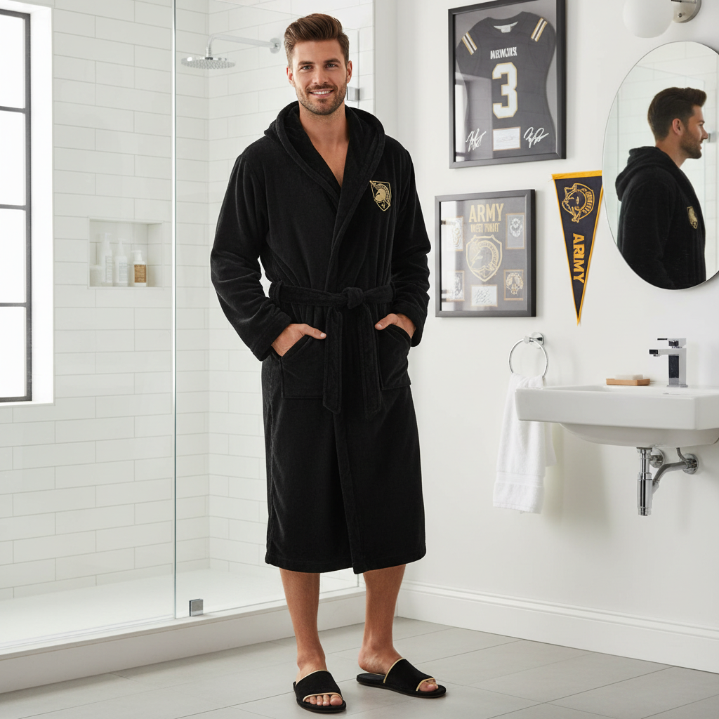 Army West Point - Hooded Bathrobe Unisex Plush Lounge Robe