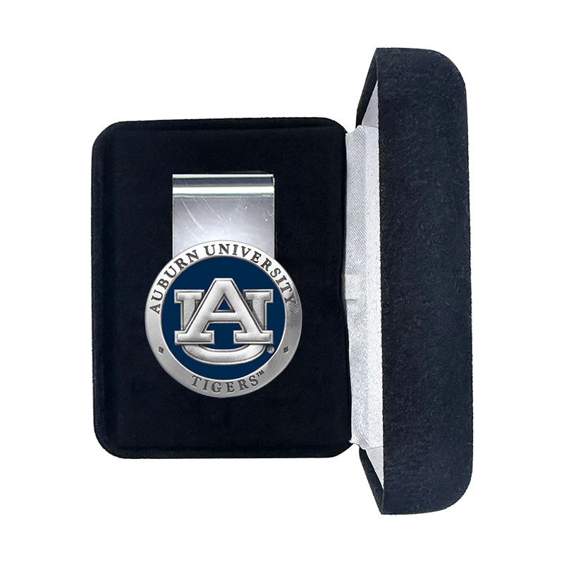 Money clip with Auburn University logo in a black box