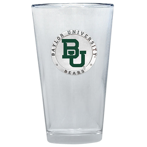 Clear glass with Baylor University logo on a white background