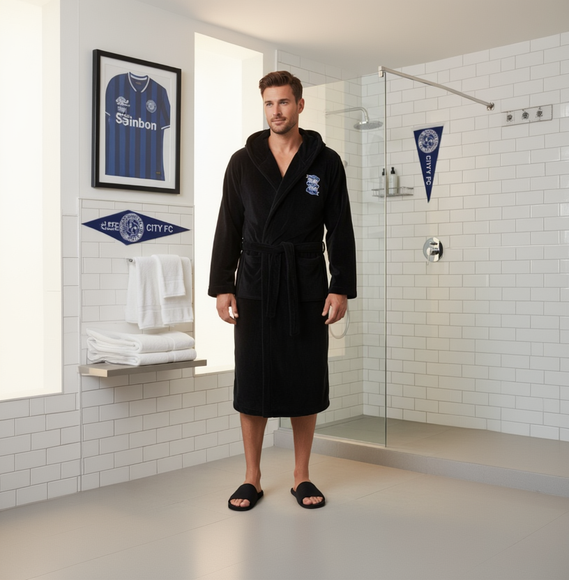 Birmingham City FC - Hooded Bathrobe Unisex Plush Lounge Robe