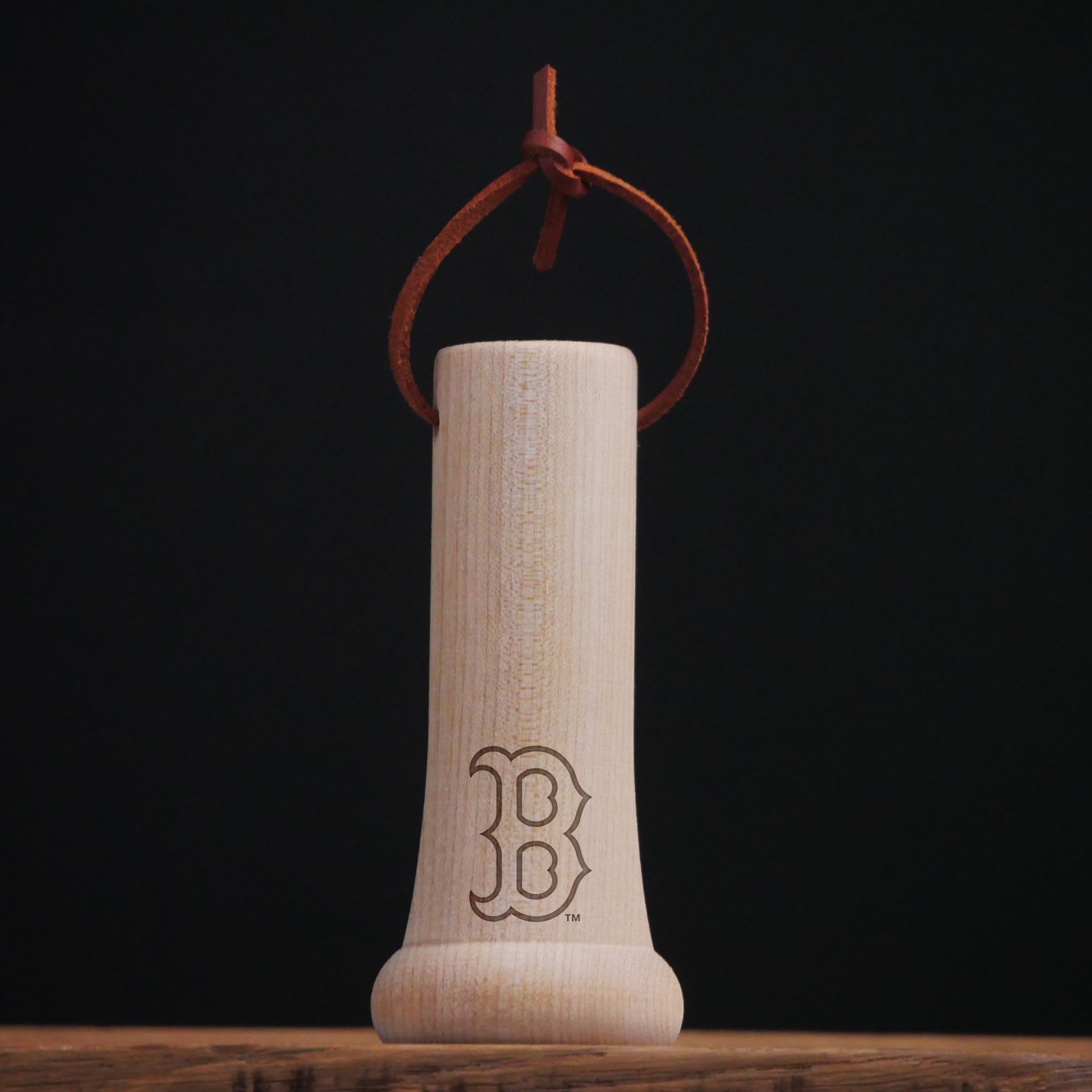 Boston Red Sox "B" MLB Bat Knob Christmas Ornament - Laser Engraved Baseball Decor