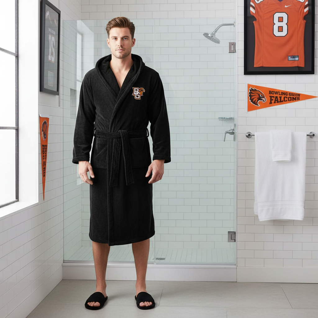 Bowling Green Falcons - Hooded Bathrobe Unisex Plush Lounge Robe