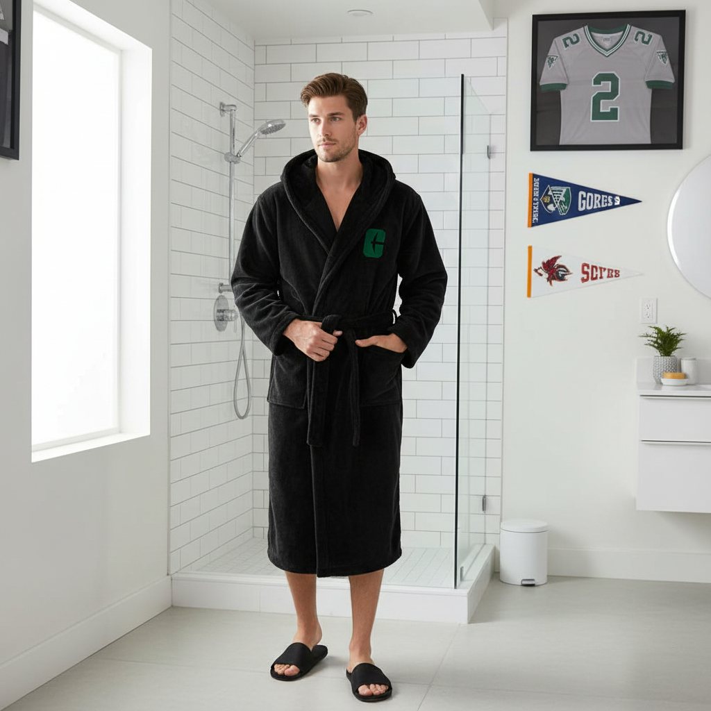 Charlotte 49ers - Hooded Bathrobe Unisex Plush Lounge Robe