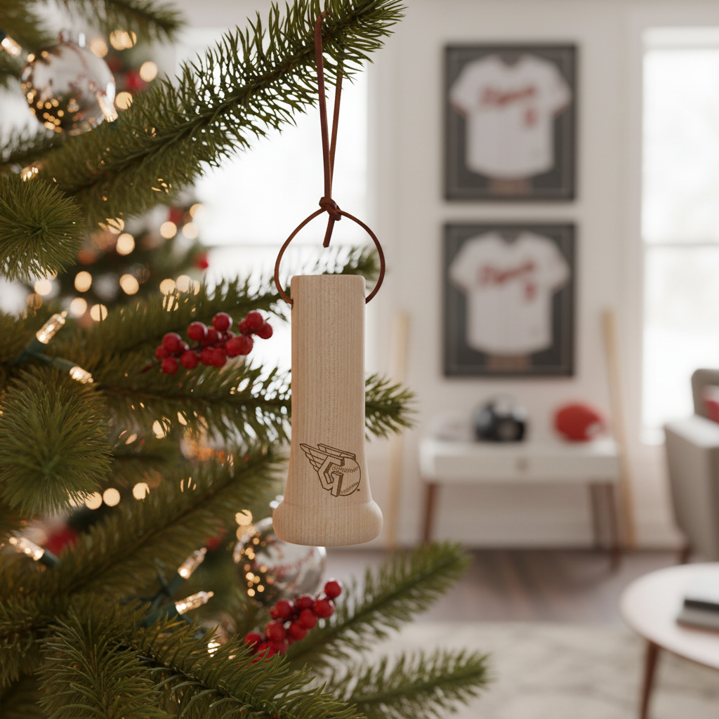 Cleveland Guardians "G" MLB Bat Knob Christmas Ornament - Laser Engraved Baseball Decor