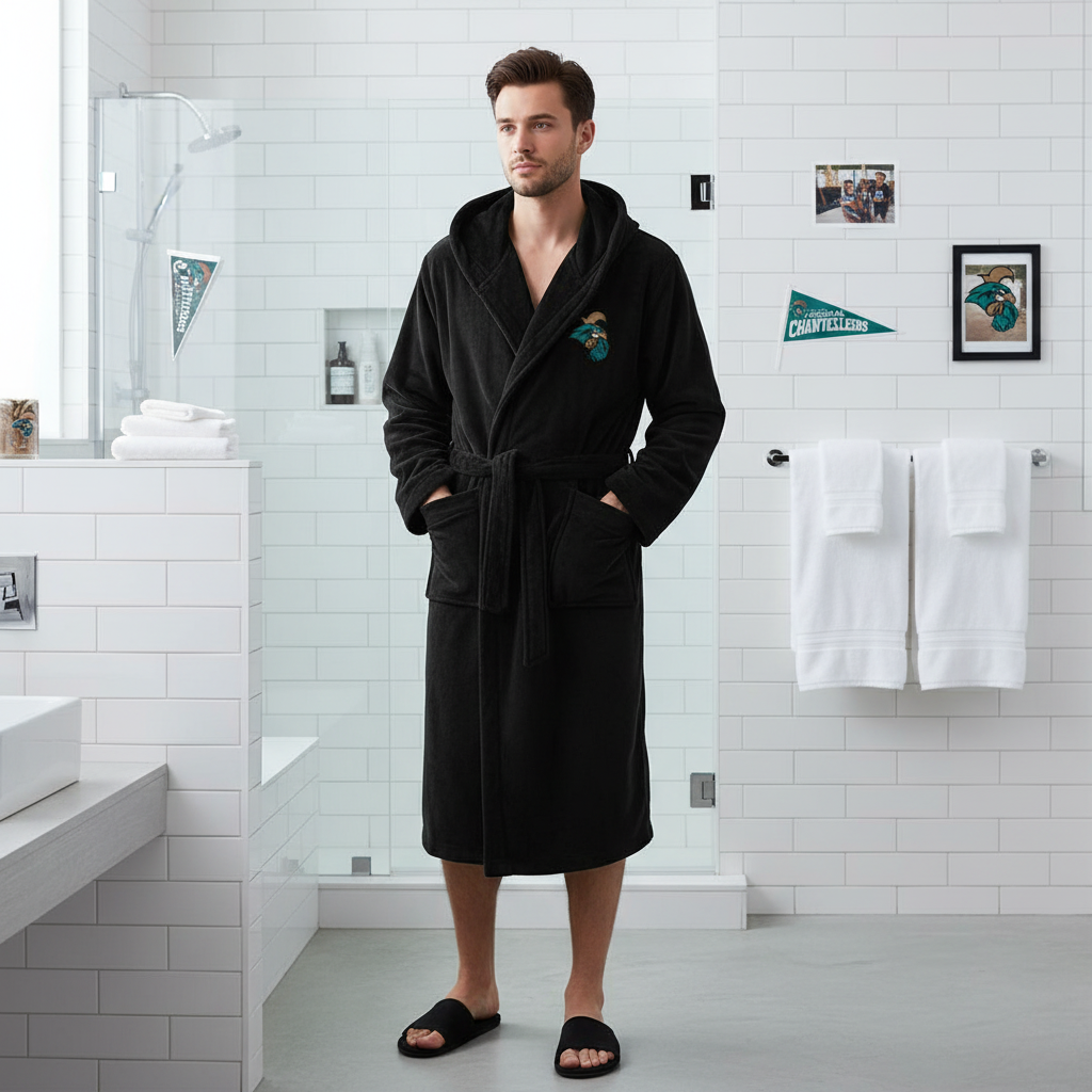 Coastal Carolina Chanticleers - Hooded Bathrobe Unisex Plush Lounge Robe