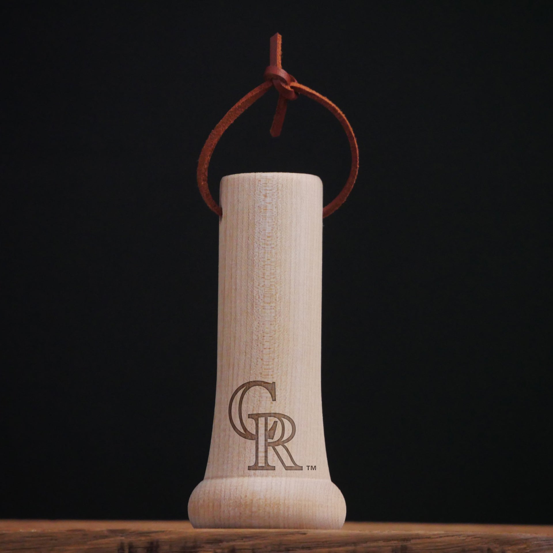 Colorado Rockies "CR" MLB Bat Knob Christmas Ornament - Laser Engraved Baseball Decor