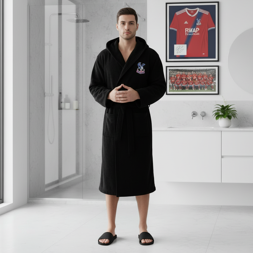 Crystal Palace FC - Hooded Bathrobe Unisex Plush Lounge Robe