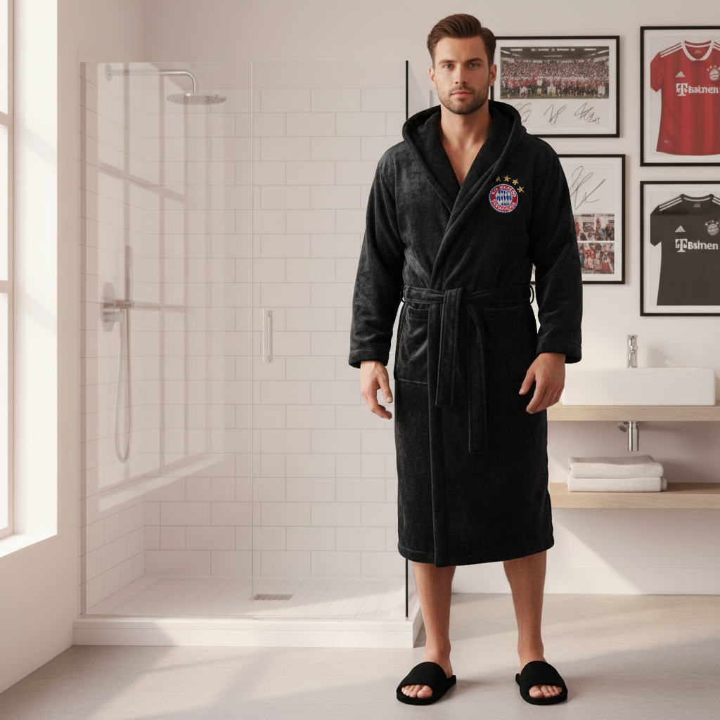 FC Bayern München - Hooded Bathrobe Unisex Plush Lounge Robe