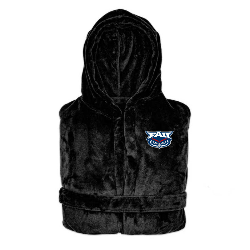 Florida Atlantic Owls - Hooded Bathrobe Unisex Plush Lounge Robe