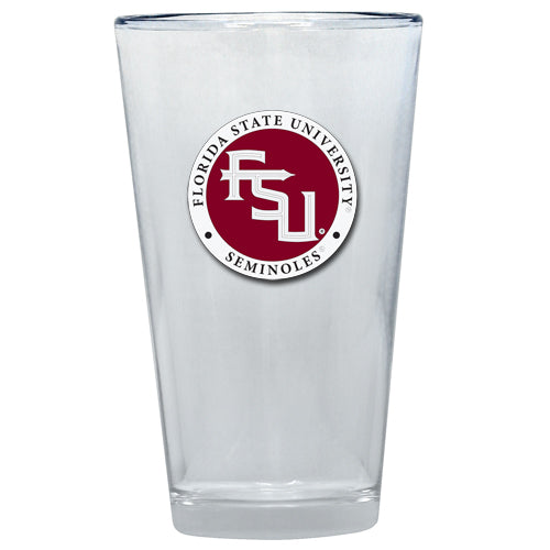 Clear glass with Florida State University logo on a white background