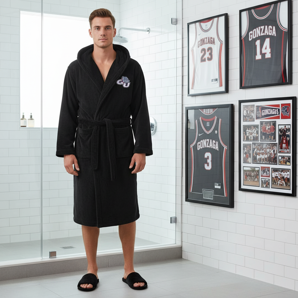 Gonzaga Bulldogs - Hooded Bathrobe Unisex Plush Lounge Robe