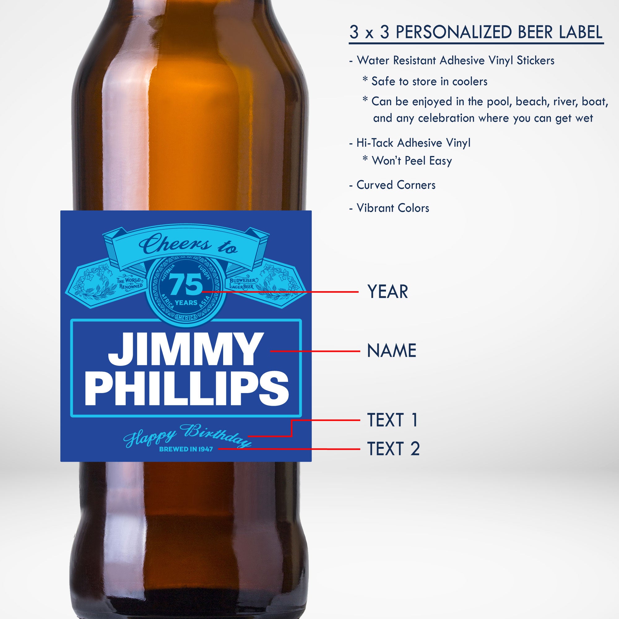 Personalized Bud Light Inspired Beer Labels