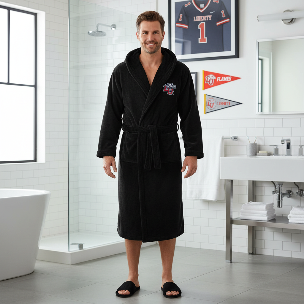 Liberty Flames - Hooded Bathrobe Unisex Plush Lounge Robe