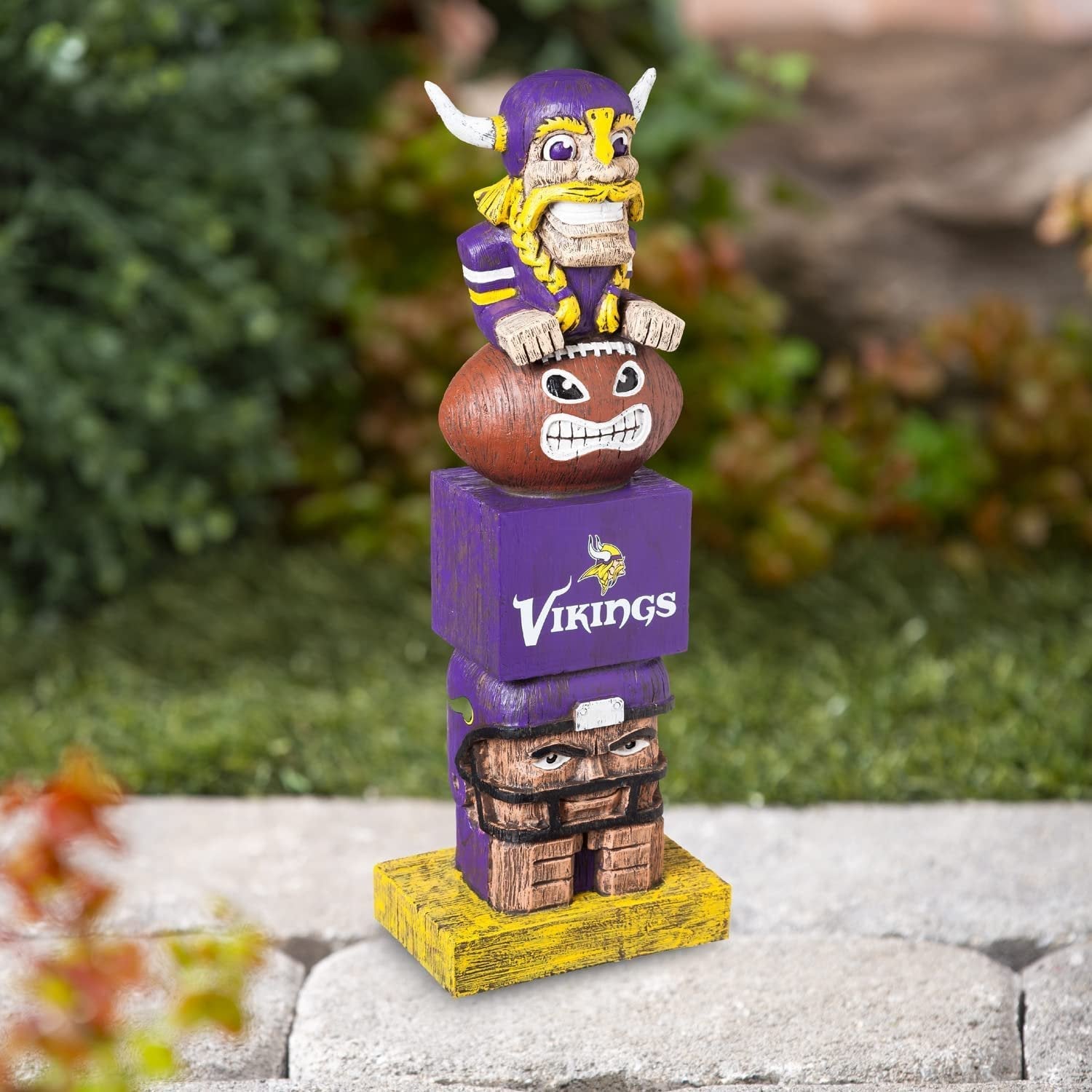 Minnesota Vikings 16" Retro Tiki Totem Garden Statue - Vintage NFL Mascot Outdoor Decor & Man Cave Figurine