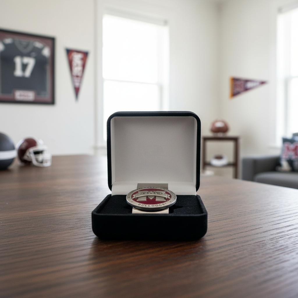 Money clip with Mississippi State University logo in a black box