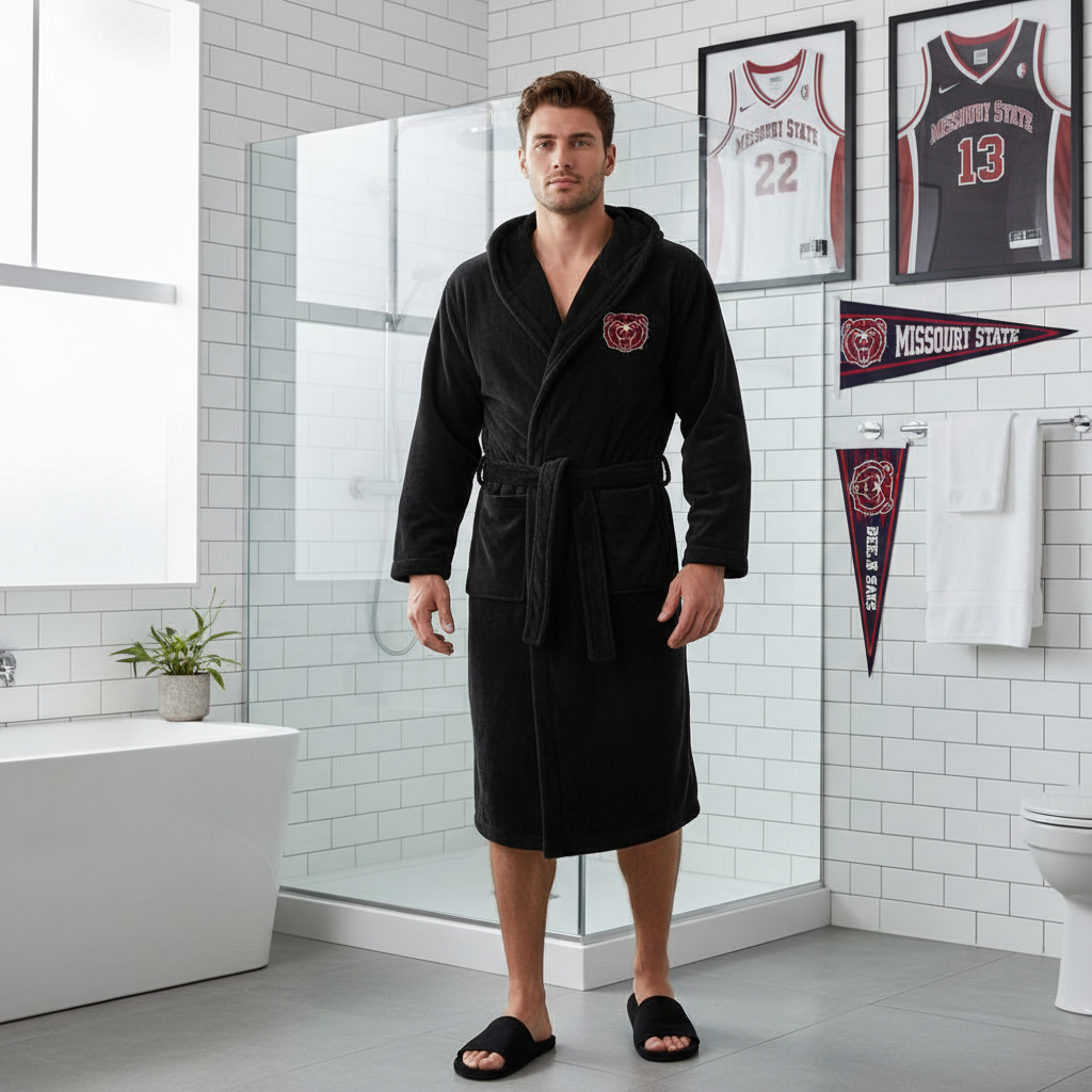 Missouri State Athletics - Hooded Bathrobe Unisex Plush Lounge Robe