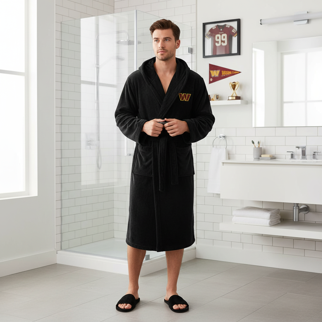 Washington Commanders Official NFL Hooded Bathrobe – Unisex Plush Loun ...