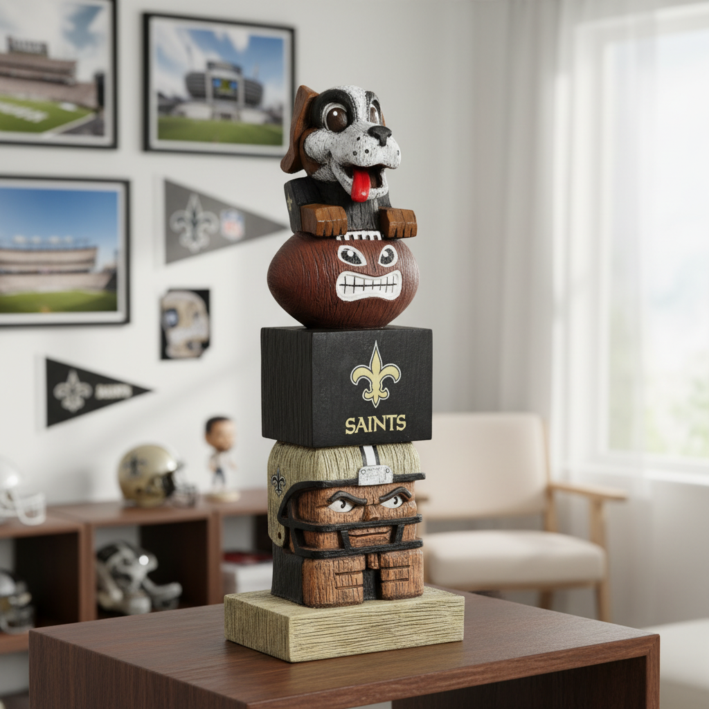 New Orleans Saints Tiki Totem Garden Statue - NFL Mascot Outdoor Yard Decor & Man Cave Figurine