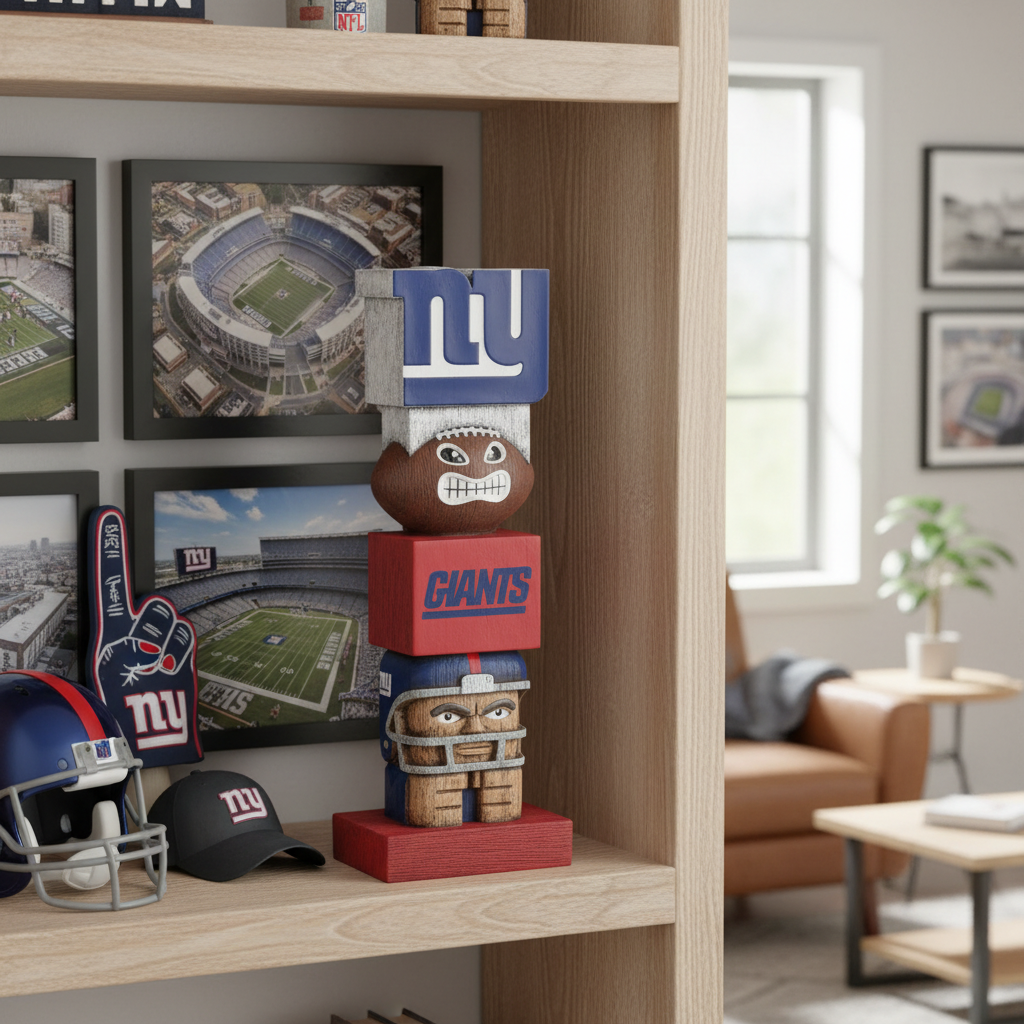 New York Giants 16" Tiki Totem Garden Statue - Outdoor NFL Mascot Decor & Man Cave Figurine