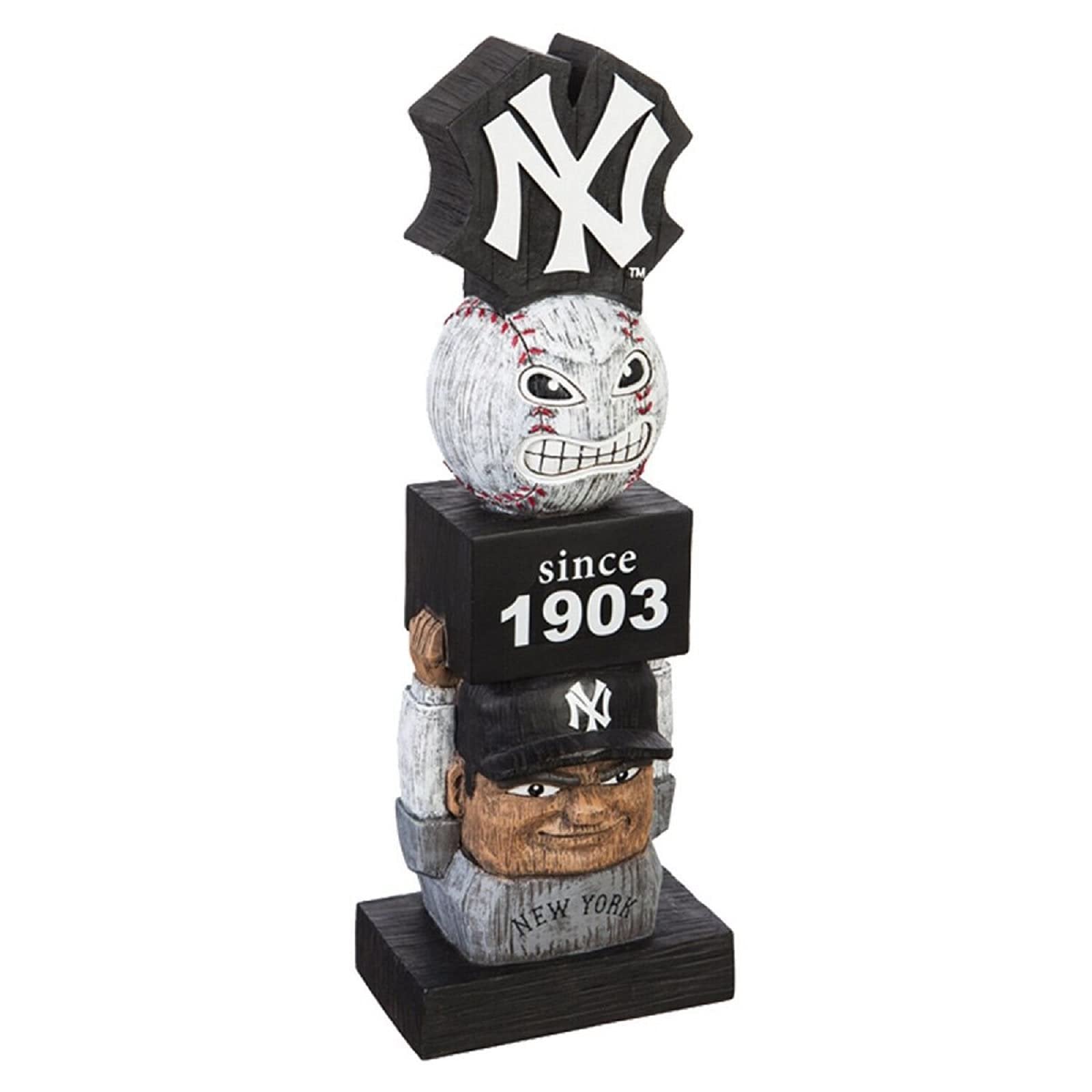 New York Yankees Retro Tiki Totem Garden Statue - Vintage MLB Mascot Outdoor Decor & Man Cave Figurine
