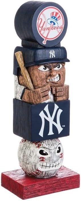 New York Yankees 16" Tiki Totem Garden Statue - Vintage MLB Mascot Outdoor Decor & Man Cave Figurine