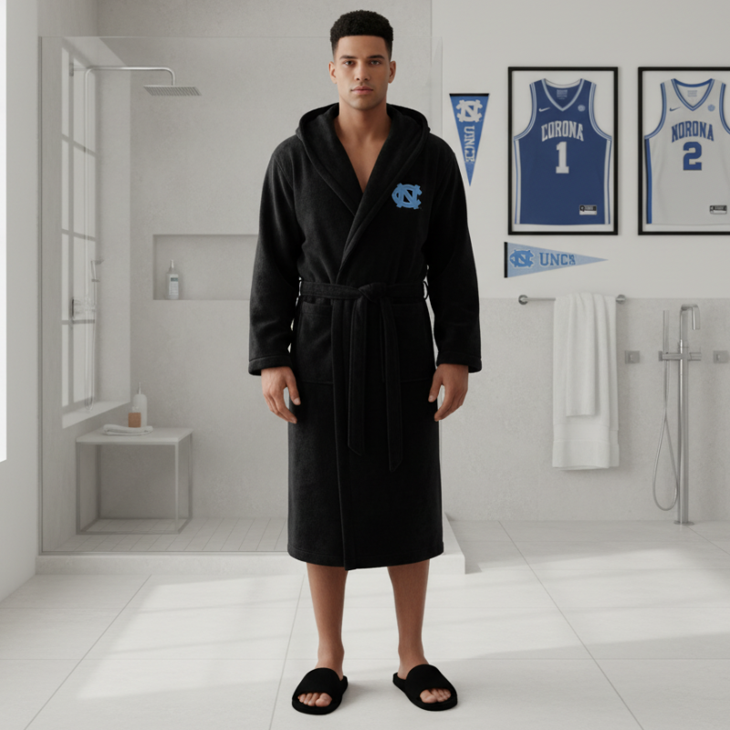 North Carolina Tar Heels - Hooded Bathrobe Unisex Plush Lounge Robe