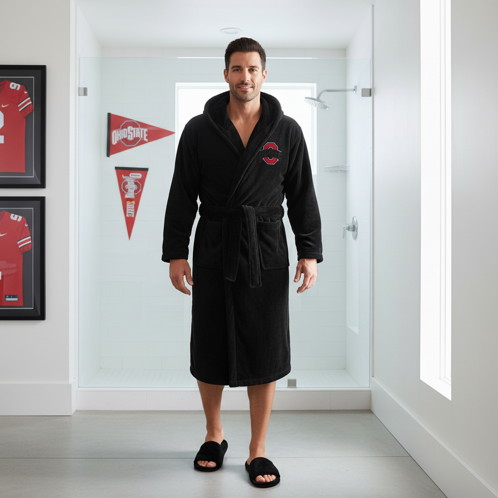 Ohio State University - Hooded Bathrobe Unisex Plush Lounge Robe