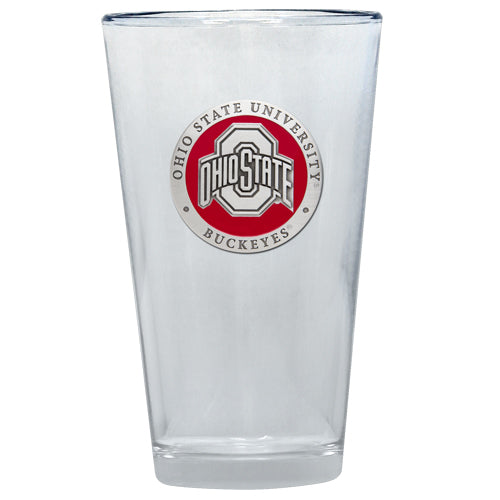 Clear glass with Ohio State University logo on a white background