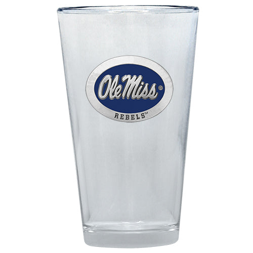 Clear glass with Ole Miss Rebels logo on a white background