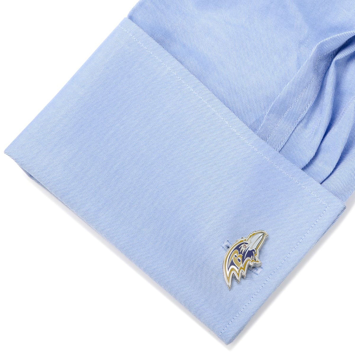 NFL Baltimore Ravens Head Cufflinks and Shield Tie Bar Gift Set | Officially Licensed Football Accessories