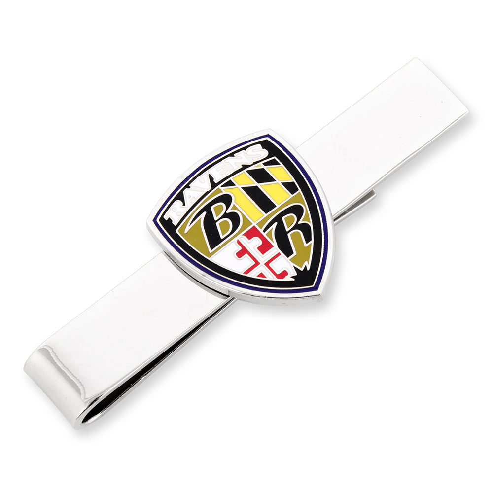 NFL Baltimore Ravens Head Cufflinks and Shield Tie Bar Gift Set | Officially Licensed Football Accessories