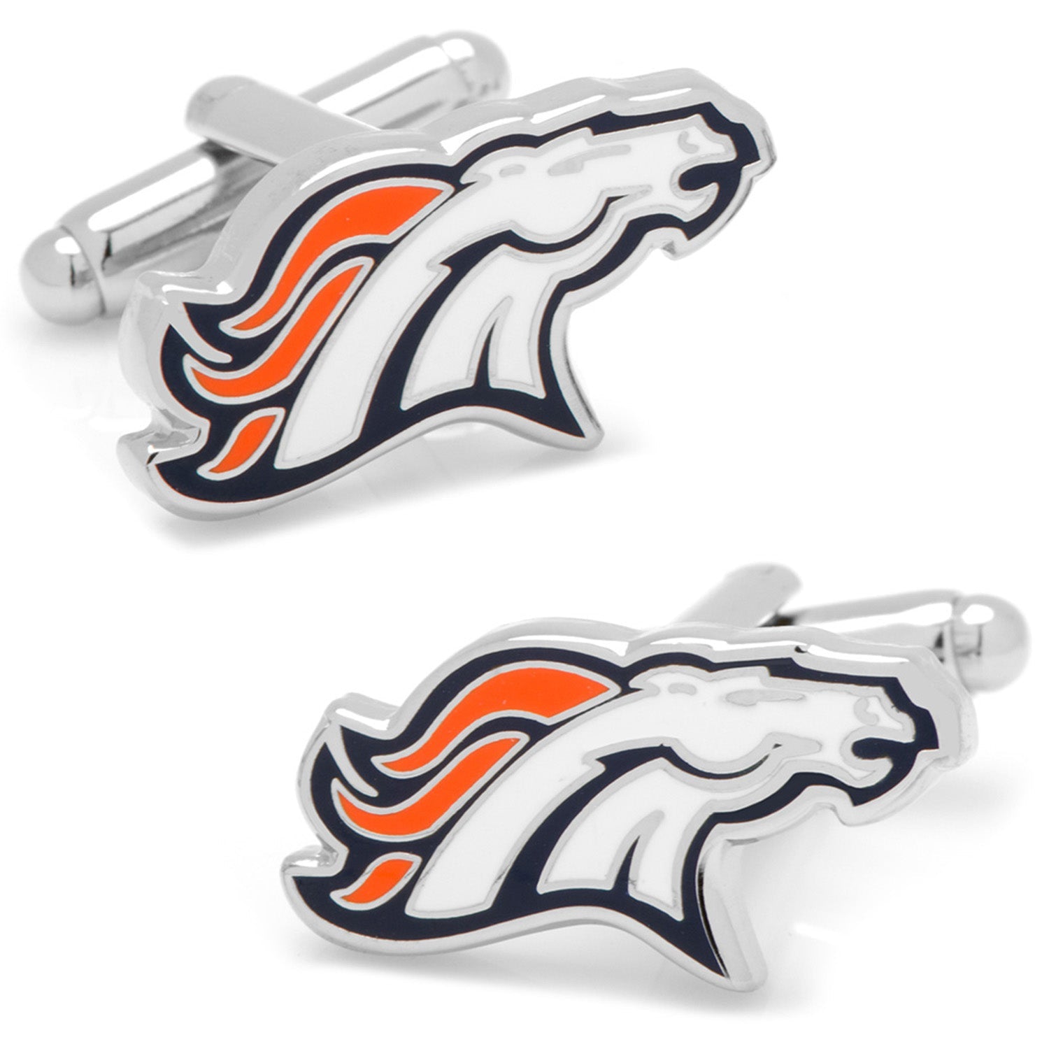 NFL Denver Broncos Cufflinks and Tie Bar Gift Set | Officially Licensed Football Accessories