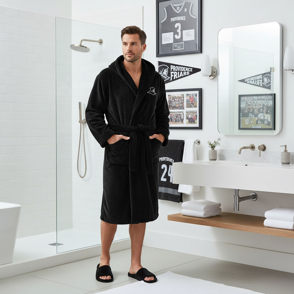 Providence Friars - Hooded Bathrobe Unisex Plush Lounge Robe