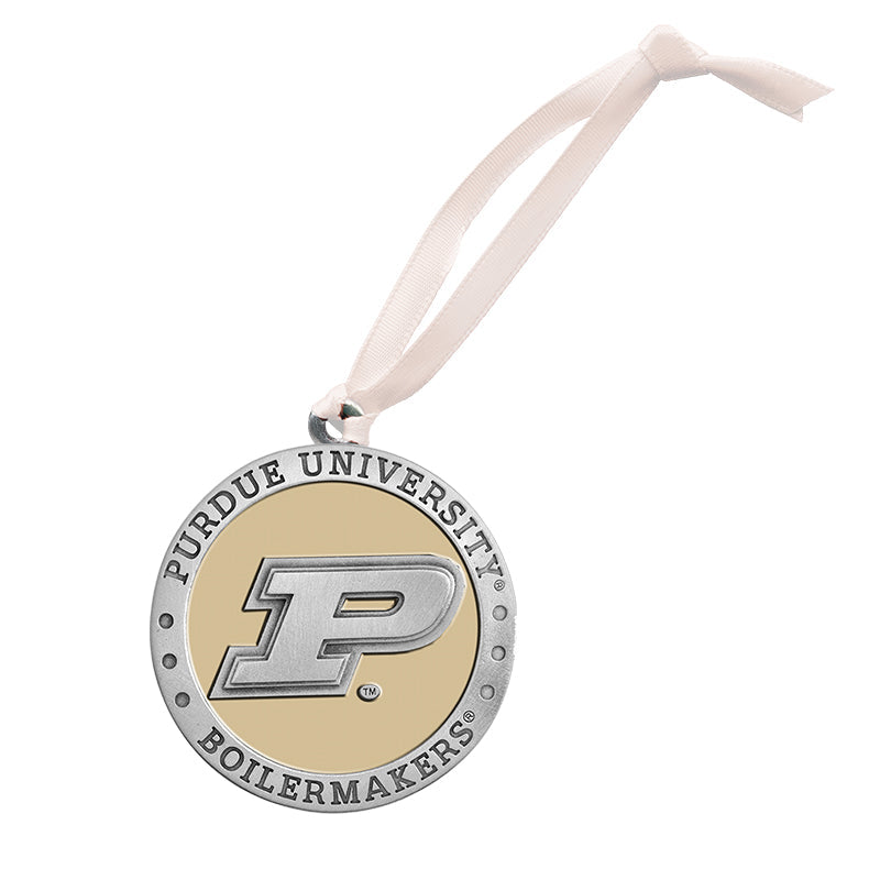 Medal with Purdue University logo and text on a white background