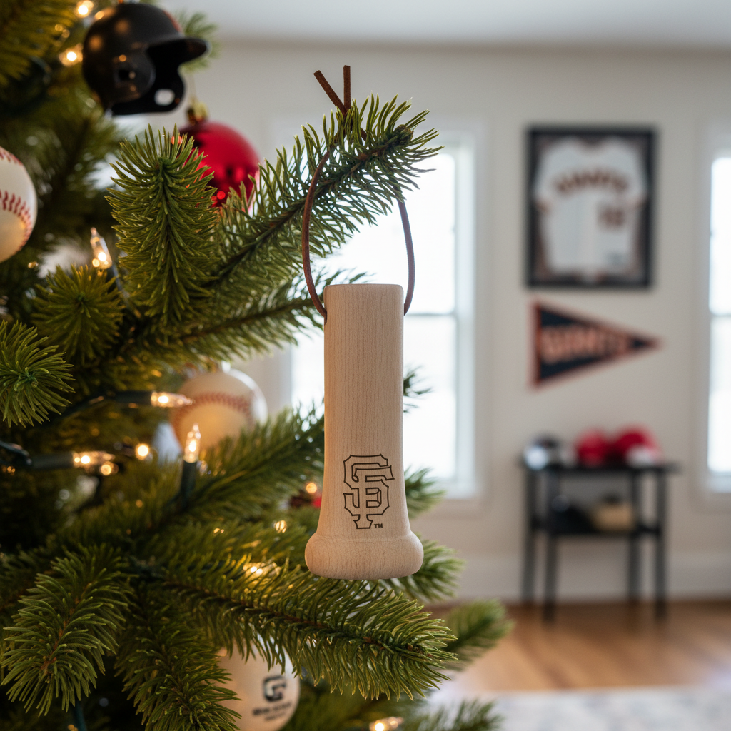 San Francisco Giants "SF" MLB Bat Knob Christmas Ornament - Laser Engraved Baseball Decor