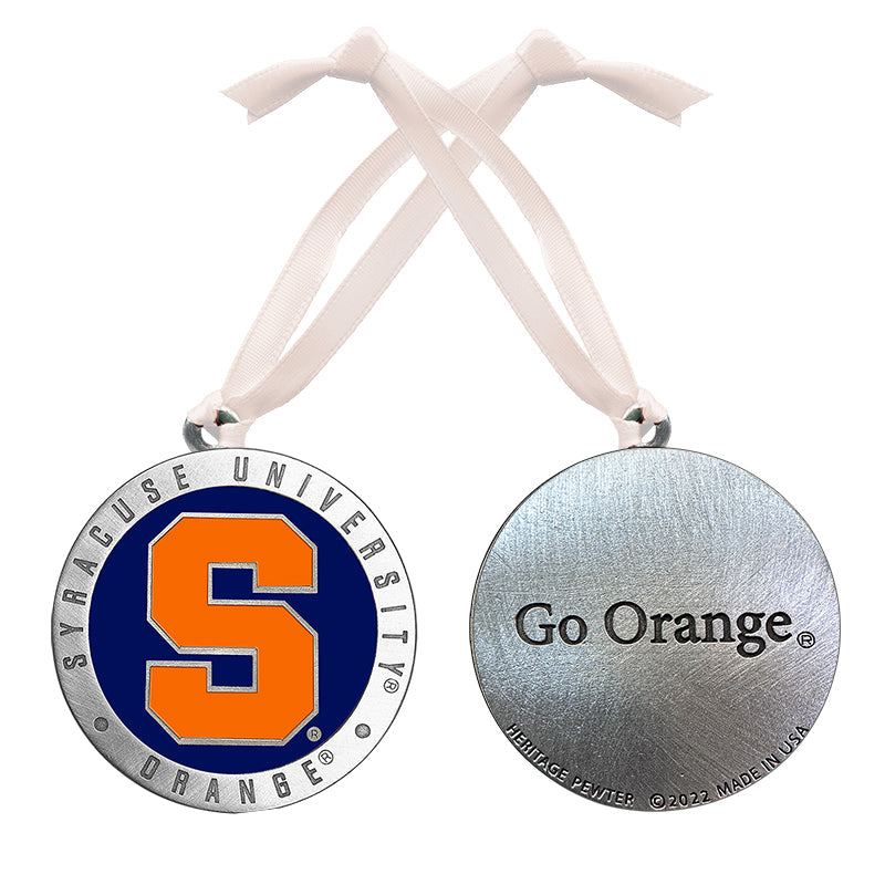 Medal with Syracuse University logo and 'Go Orange' text on a white background