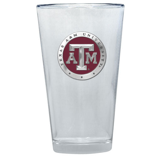 Clear glass with Texas A&M logo on a white background