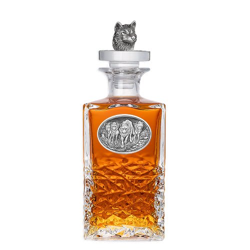 Timber Wolf Heritage Whiskey Decanter - Fine Pewter Casting & 3D Top
