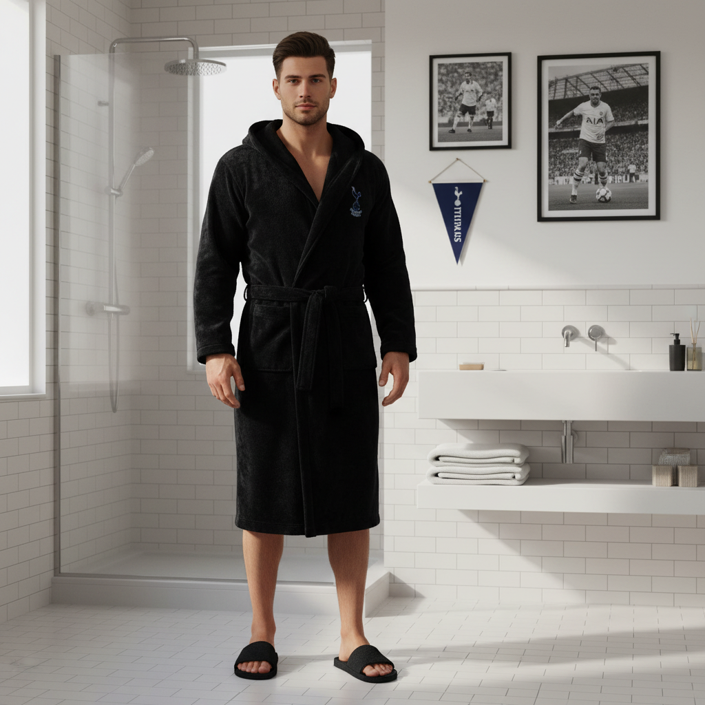 Tottenham Hotspur Football Club - Hooded Bathrobe Unisex Plush Lounge Robe