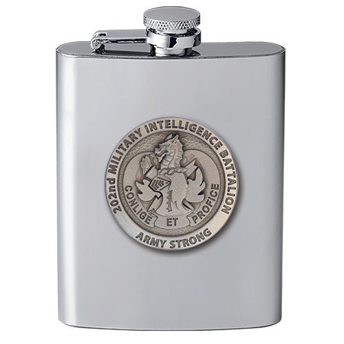 U.S. Military Intelligence 8oz Stainless Steel Flask - USA Pewter Art