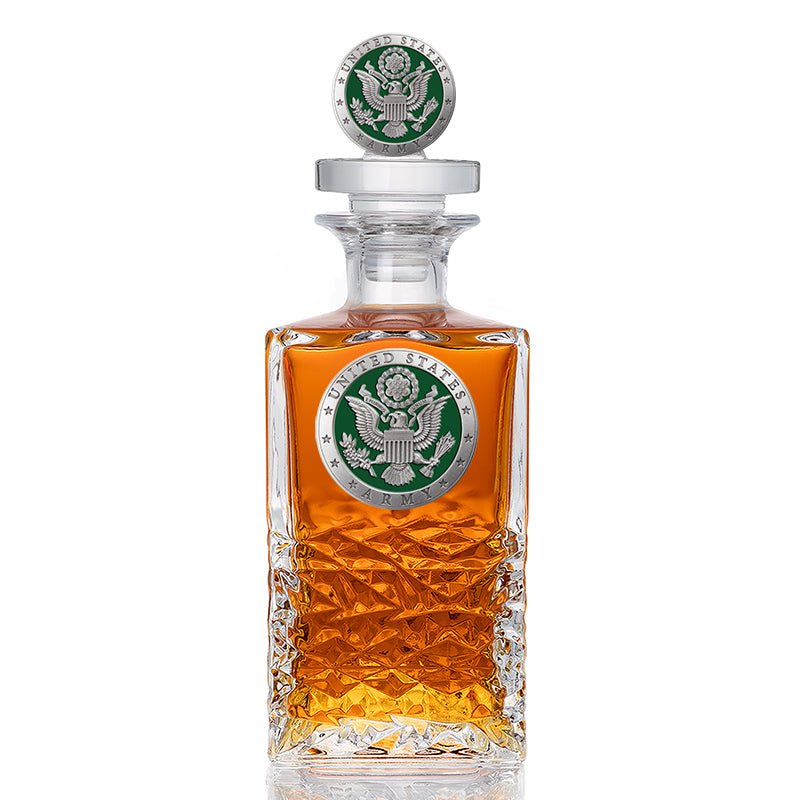 United States Army Heritage 25oz Glass Decanter - 3D Sculpted Top